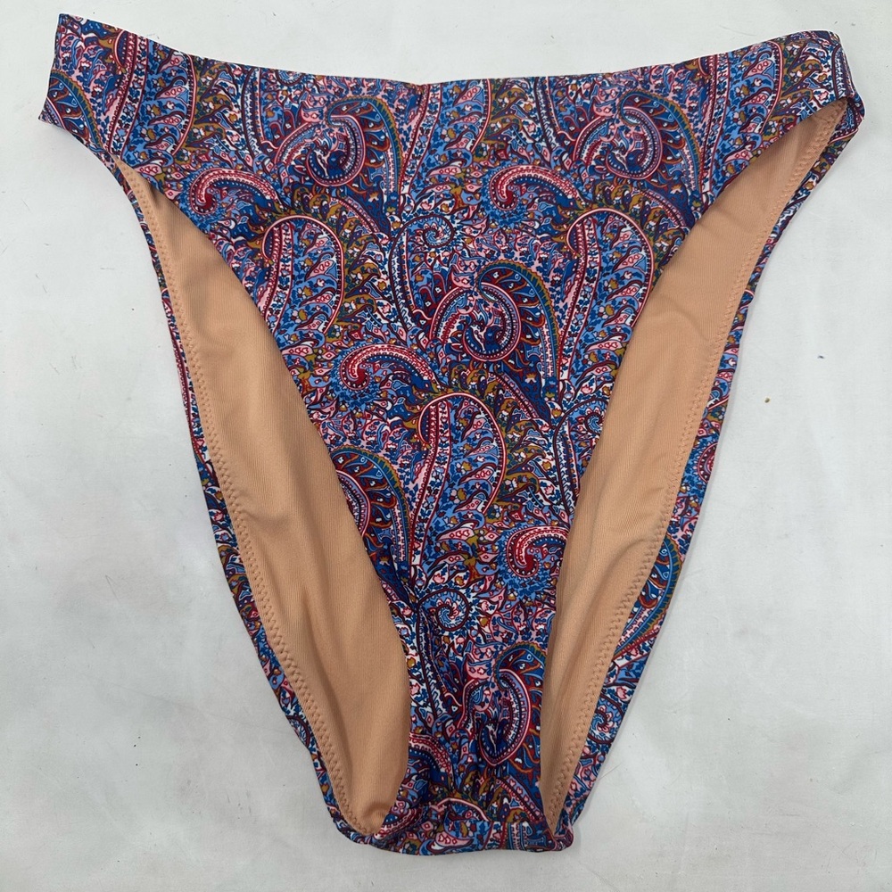 Crew High-waisted Bikini Bottom in Liberty Tropical   Size S
